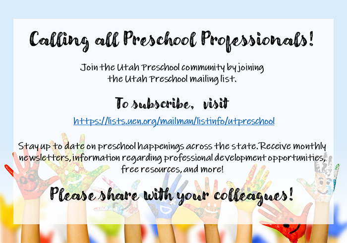 Preschool Professionals eMail List Flyer